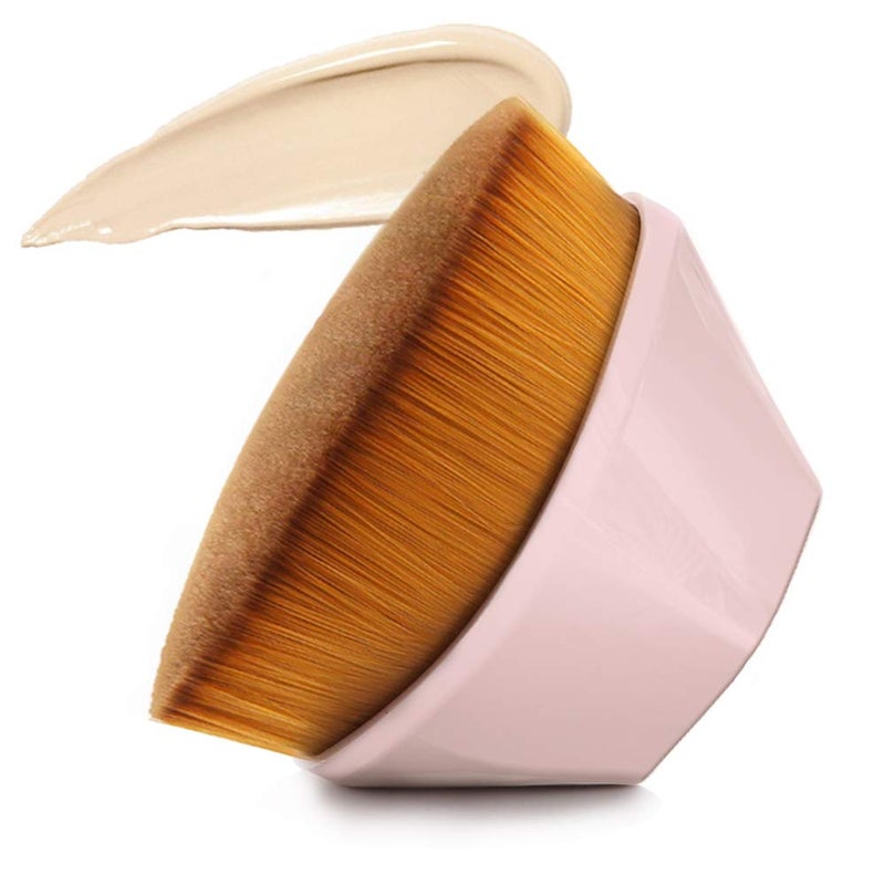 Daubigny Foundation Makeup Brush Flat Top Kabuki Hexagon Face Blush Liquid Powder Foundation Brush for Blending Liquid, Cream or Flawless Powder Cosmetics with Bonus Protective Case (Light Pink) - Image 1